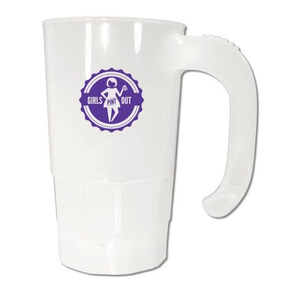 Logo Imprinted Stackable 20 oz Beer Mug - Frosted