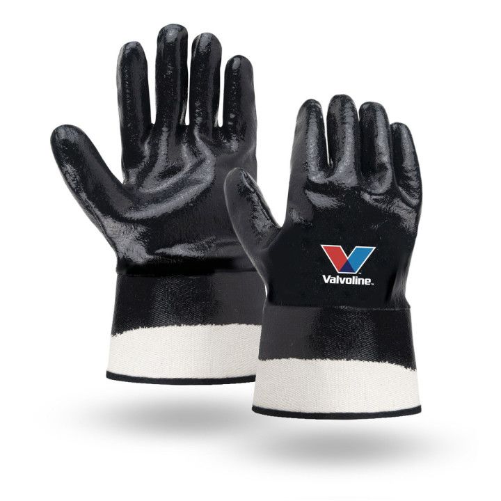 Custom Nitrile Coated Gloves With Safety Cuff Logo Safety Gloves
