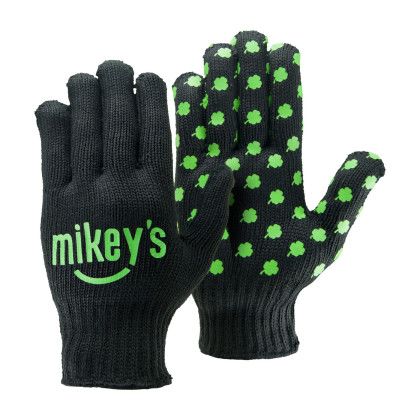 Logo Black Knit Gloves with Step - Repeat Imprint | Customized Gloves