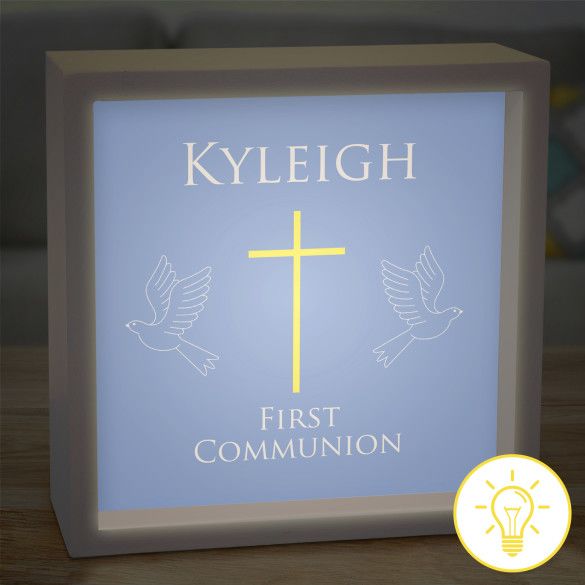 Personalized Night Light With Religious Cross Design