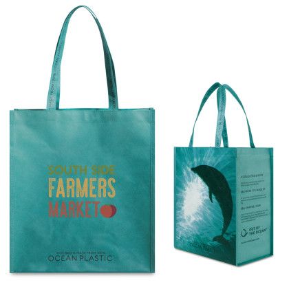 Seafoam Out of the Ocean Reusable Large Shopper | Tote Bags Made from Recycled Ocean Plastics