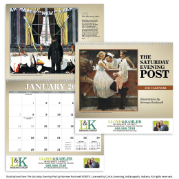 Saturday Evening Post Calendar Months with Custom Logo