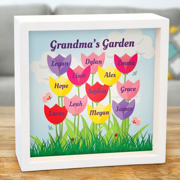 Field of Tulips Personalized LED Lighted Shadow Box