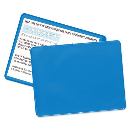 Bright Blue Custom USA Made Proof of Insurance Holder