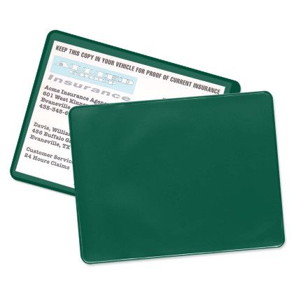 Green Custom USA Made Proof of Insurance Holder