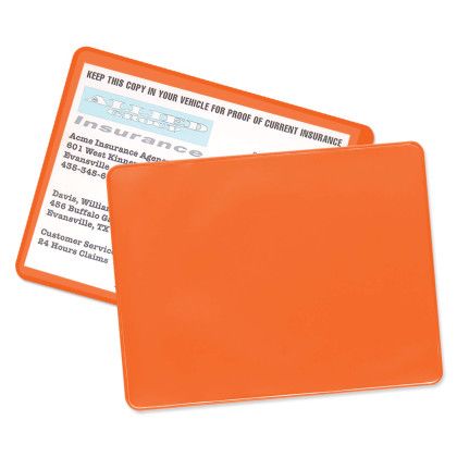 Orange Custom USA Made Proof of Insurance Holder