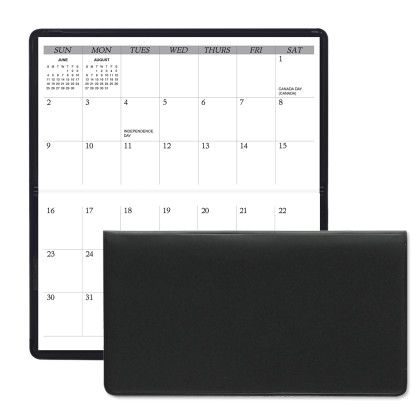 Black Custom USA Made Horizontal Pocket Planner