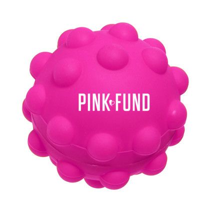 Custom Push Pop Stress Ball - Pink