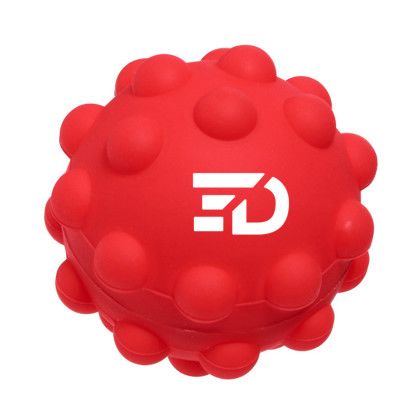 Custom Push Pop Stress Ball - Red