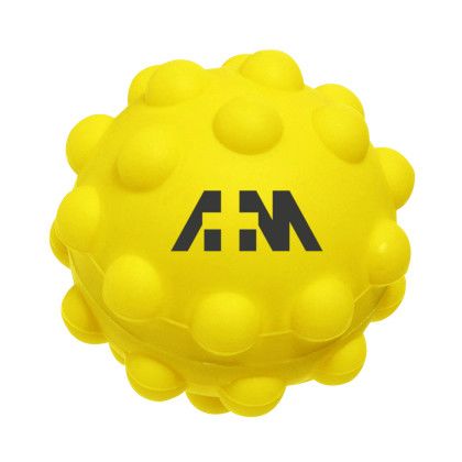 Promotional Imprinted Push Pop Stress Ball Yellow