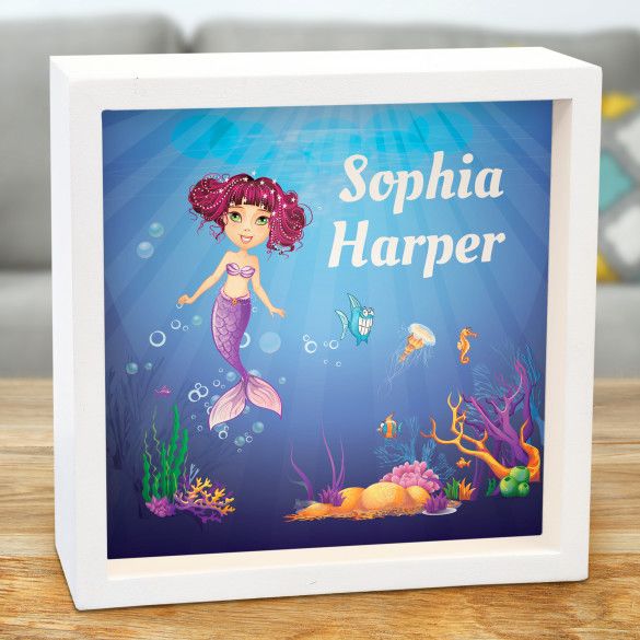 Mermaid Under The Sea Lighted LED Shadow Box