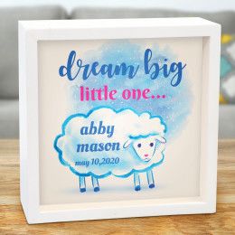 Dream Big Little Sheep Personalized Lighted Shadow Box