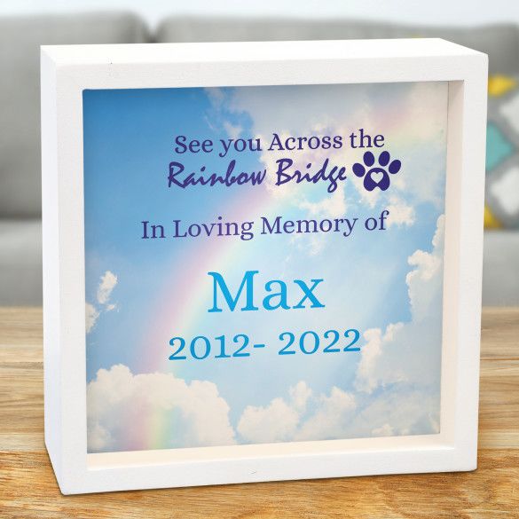 The Rainbow Bridge Personalized Pet Memorial Shadow Box