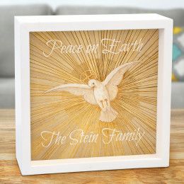 Peace On Earth Personalized Lighted Shadow Box