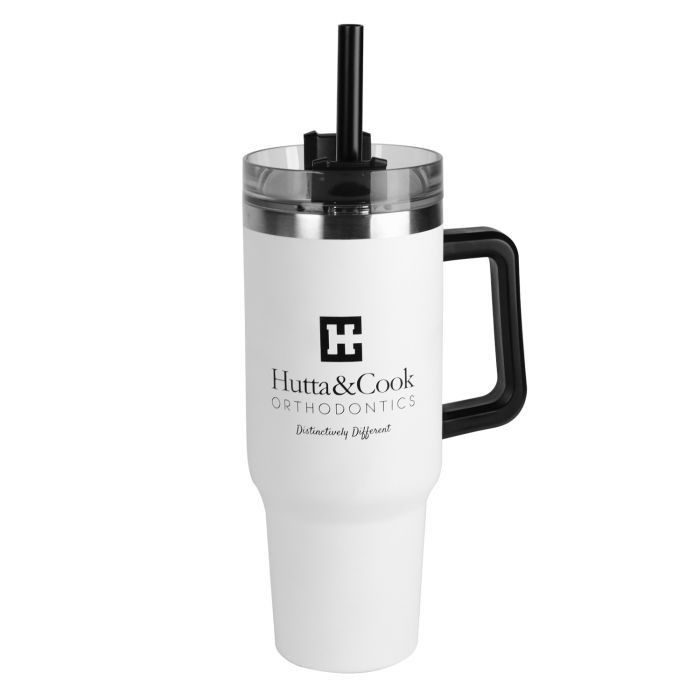 Custom Logo Forty Double Wall Tumbler with Handle Travel Mugs
