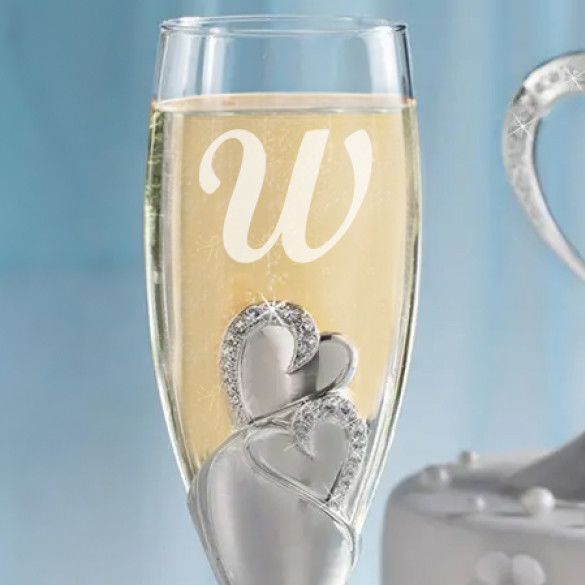 Personalized Champagne Flutes Engraved With Initials