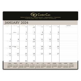 Black Vinyl Desk Pad Calendar