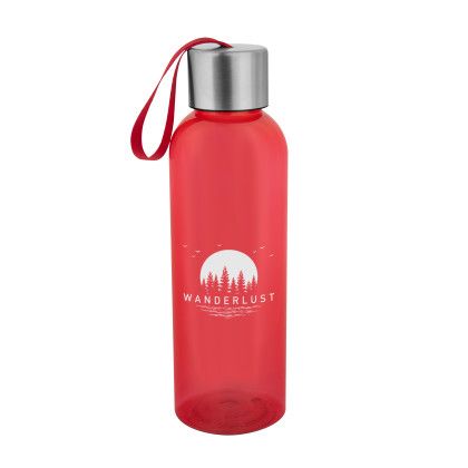 Translucent Red Logo Imprinted Jaclyn RPET Bottle