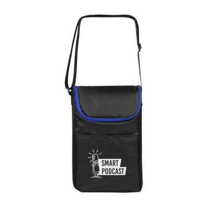 Black and Royal Blue Promotional Double Bottle Beach Cooler 