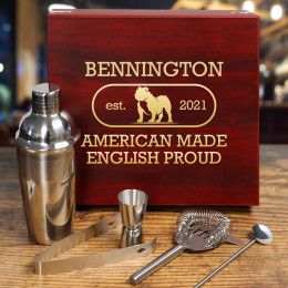 English Proud Personalized Martini Set