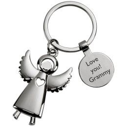 Engraved Guardian Angel Keychain