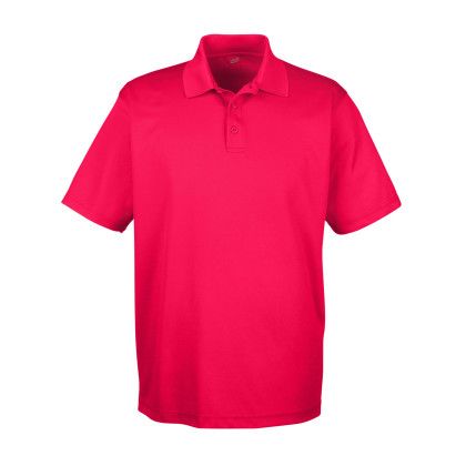 Men's Red Custom Cool & Dry Mesh Pique Polo Shirt