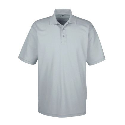 Men's Silver Custom Cool & Dry Mesh Pique Polo Shirt