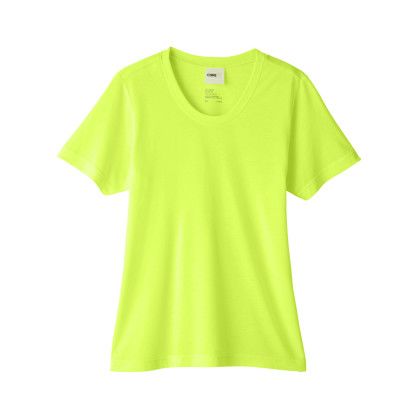 Logo CORE365 Ladies' Fusion ChromaSoft T-Shirt - Safety yellow