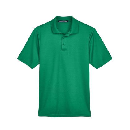 Logo Devon & Jones CrownLux Men's Plaited Polo - Kelly green