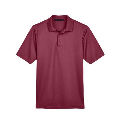 Logo Devon & Jones CrownLux Men's Plaited Polo - Burgundy