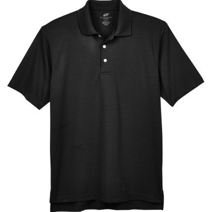  Black Men's Stain-Release Performance Custom Polo