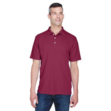 Maroon Men's Stain-Release Performance Custom Polo - Front