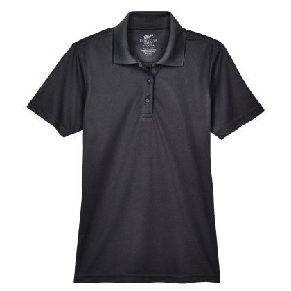 Black Ladies Custom UltraClub Cool & Dry Mesh Pique Polo