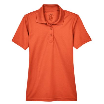 Orange Ladies Custom UltraClub Cool & Dry Mesh Pique Polo