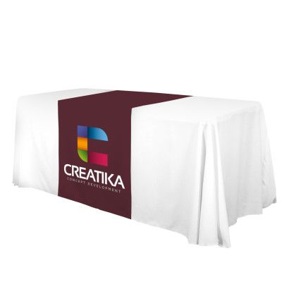 Burgundy Full Color Front 28" Lazerline Table Runner