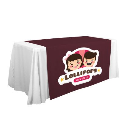 Burgundy Wide Full Color Front LazerLine Table Runner