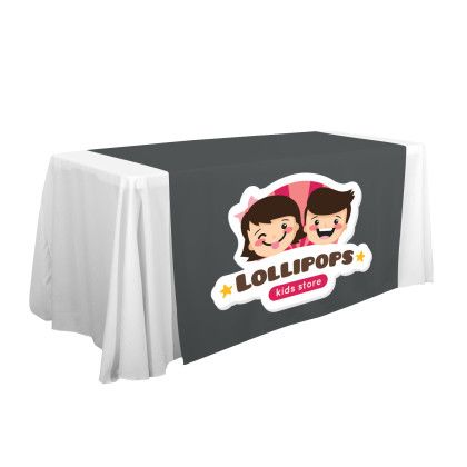 Charcoal Wide Full Color Front LazerLine Table Runner