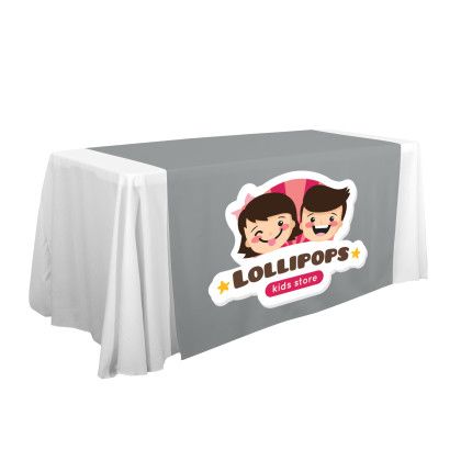 Gray Wide Full Color Front LazerLine Table Runner