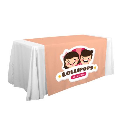 Peach Wide Full Color Front LazerLine Table Runner