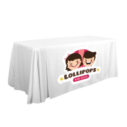White Wide Full Color Front LazerLine Table Runner