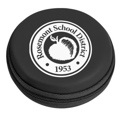 Black Imprinted Round Zippered Electronics Travel Case | Logo Tech Cases Black Imprinted Round Zippered Electronics Travel Case | Logo Tech Cases