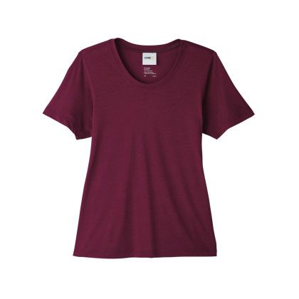 Logo CORE365 Ladies' Fusion ChromaSoft T-Shirt - Burgundy