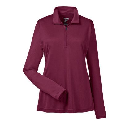 Promo Team 365 Ladies' Zone Performance 1/4 Zip - Sport Maroon