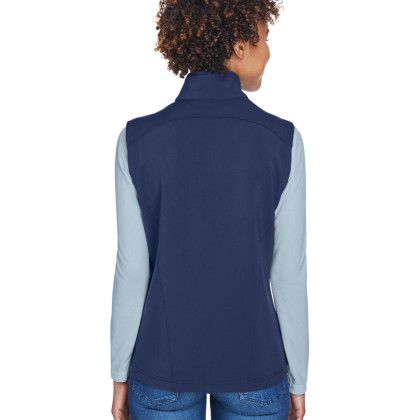 Back - Classic Navy Custom Bonded Fleece Ladies Soft Shell Cruise Vest