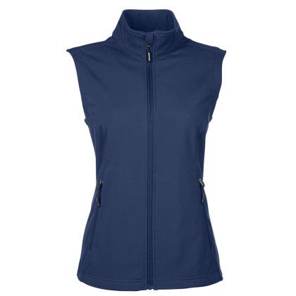 Zipped - Classic Navy Custom Bonded Fleece Ladies Soft Shell Cruise Vest