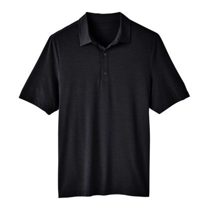 Black Custom North End Men's Stretch Performance Polo