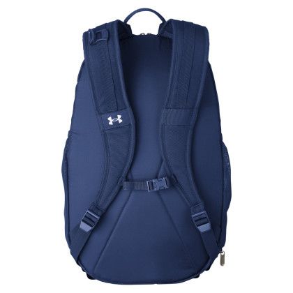 Navy Customized Under Armour Hustle 5.0 Team Backpack back view