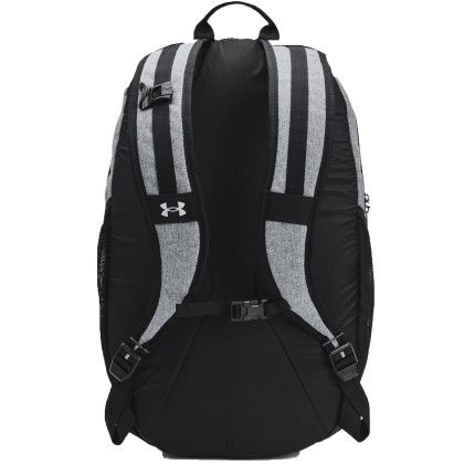 Gray Customized Under Armour Hustle 5.0 Team Backpack back view