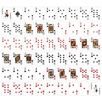 Jumbo Faces for Full Color Custom Back Poker Size Playing Cards