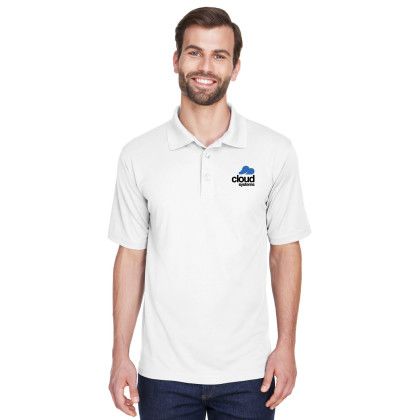 White Custom Men's Ultraclub Cool & Dry Mesh Pique Polo Shirt